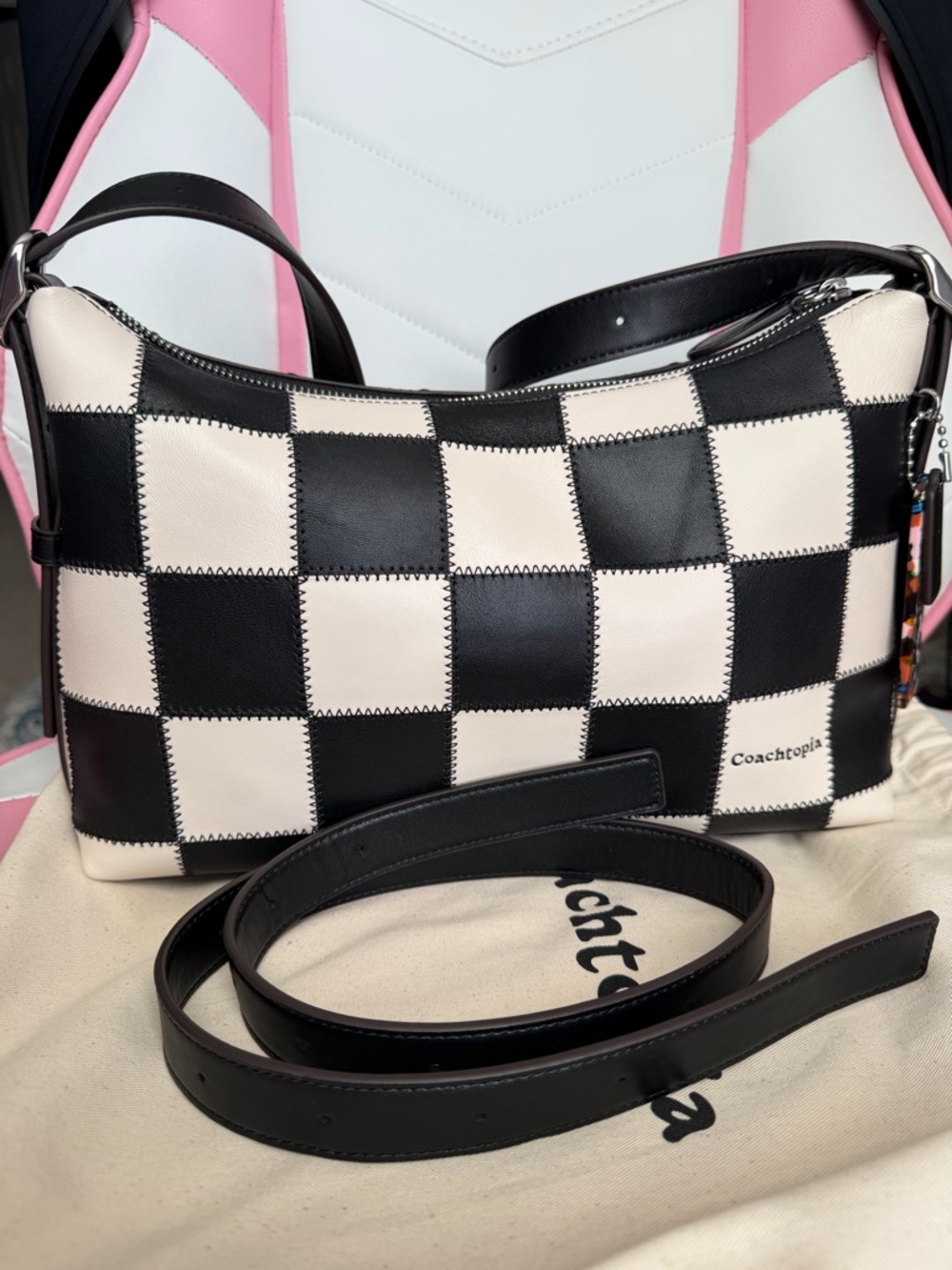 Coach Coachtopia Alter Ego Checkerboard Slouchy Shoulder Bag
